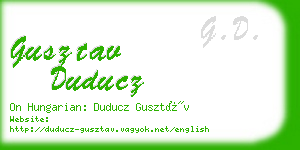 gusztav duducz business card